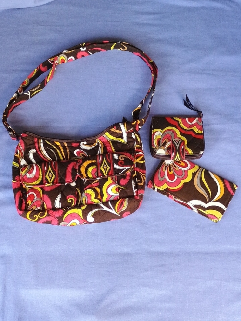 Retired Vera Bradley Morgan Crossbody Bag 3 Piece Set in Puccini